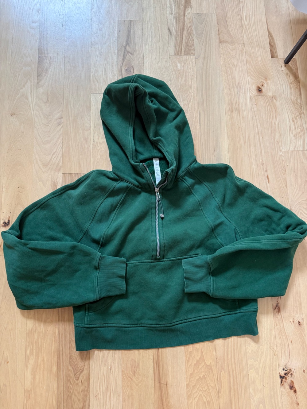 Lululemon Scuba Oversized Half-Zip Hoodie Everglade Green w/ Pockets Womens M/L